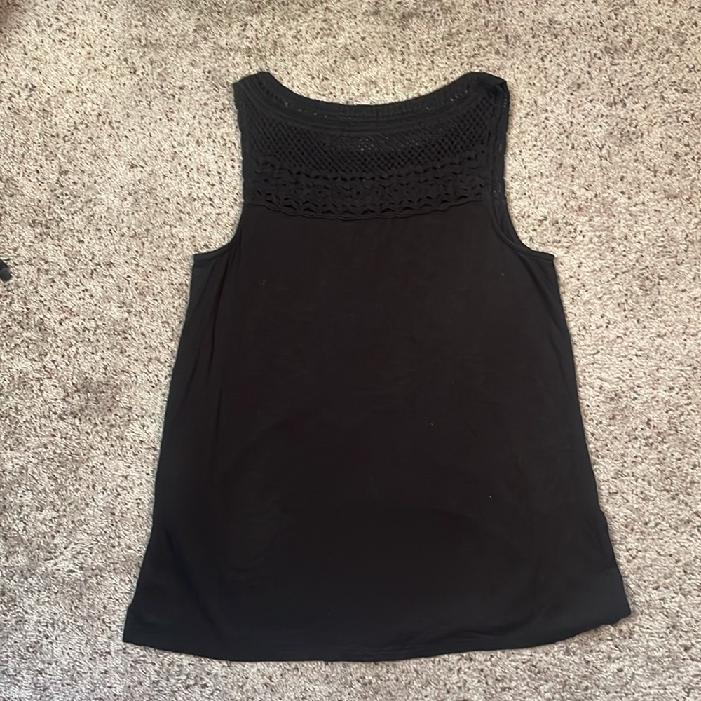 Pure J.Jill Woman’s‎ Black Crochet Tank Top Size Small - Picture 6 of 6